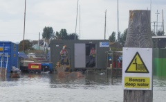 Spring tide surprise for flood defence workers